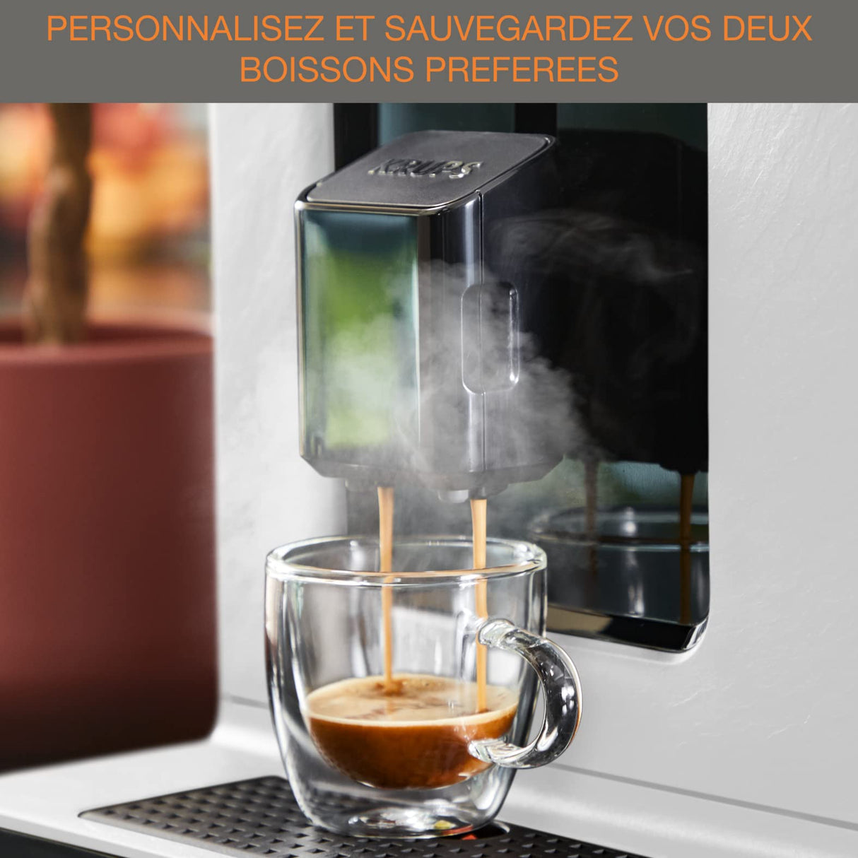 KRUPS Evidence Eco-Design, Cafetera automática, 7 bebidas preestablecidas, Cappuccino, Expresso, Bebidas lácteas, Sistema One-Touch, Hecho en Francia, Nube, Metal, YY4660FD