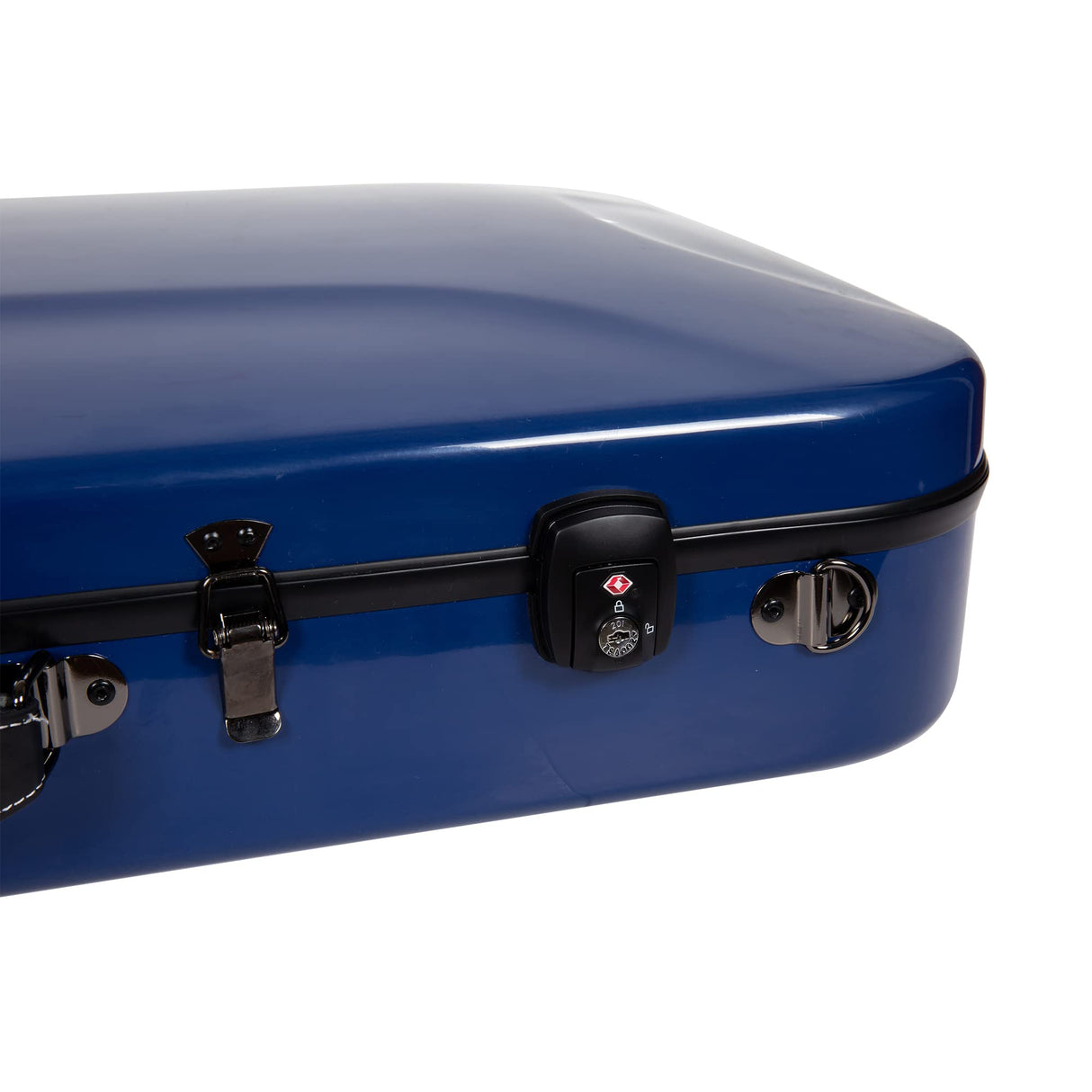 Crossrock, Funda de fibra de vidrio de 0 cuerdas, se adapta a correas de mandolinas estilo A/F, compartimentos interiores, acolchado fijo y extraíble, incluye cerradura TSA, azul menta, (CRF2020DMMB),