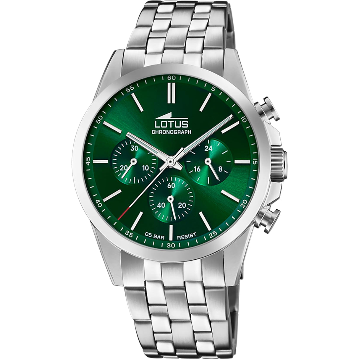 Lotus Reloj Hombre 18989/3 Chrono Caja de Acero Inoxidable 316l Plateado Correa de Acero Inoxidable 316l Plateado