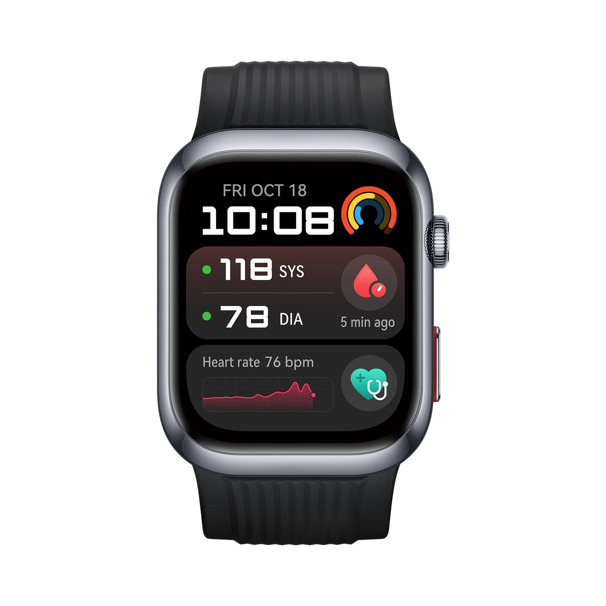 HUAWEI Watch D2, Pantalla AMOLED de 1,82, Monitorización en Tiempo Real de la Presión Arterial, ECG, Monitorización Exhaustiva del Sueño, SpO2, Asistencia Sanitaria Familiar, Llamadas, Negro