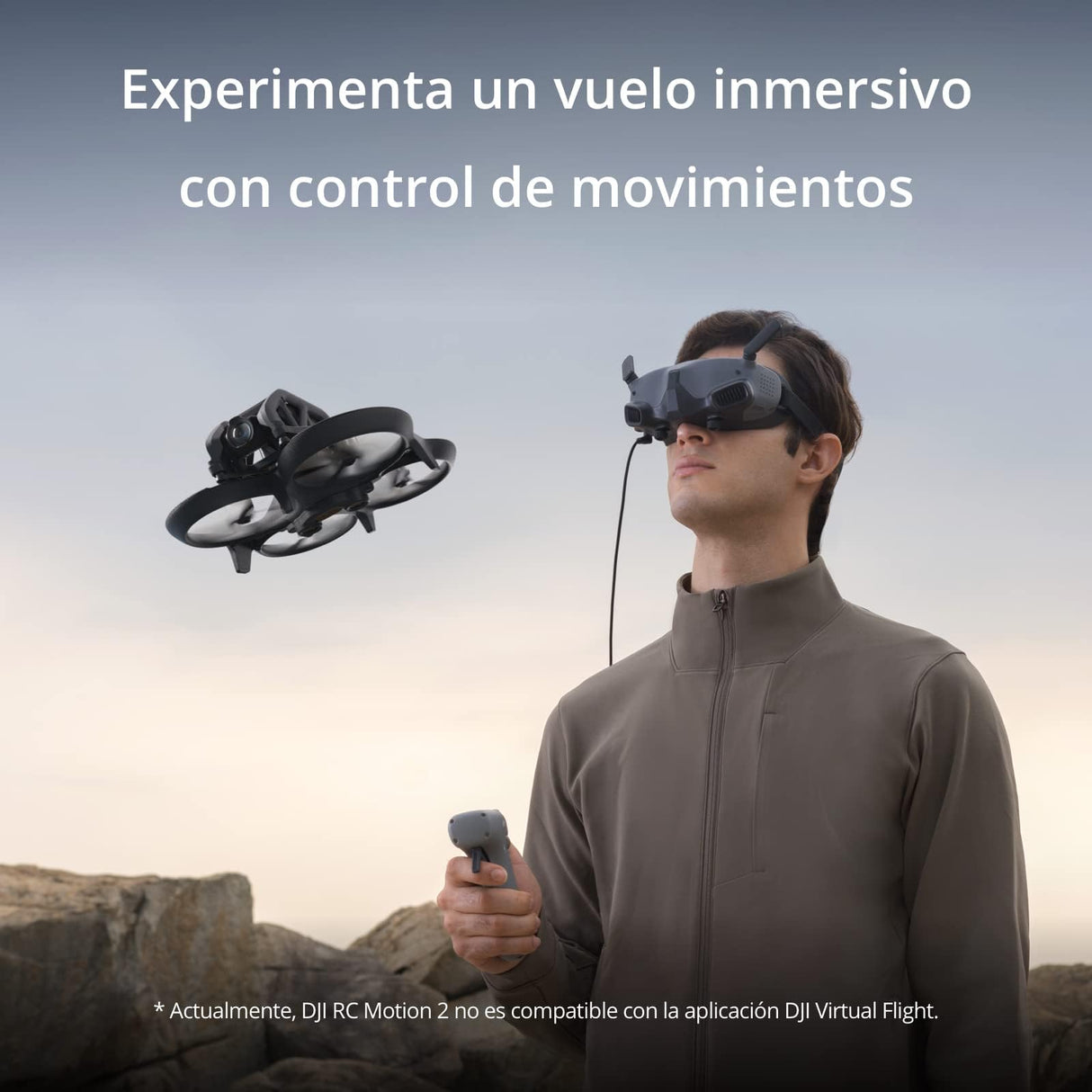 DJI Avata Pro-View Combo: dron cuadricóptero no tripulado con vídeo 4K estabilizado, campo de visión de 155°, con mando a distancia, Negro.
