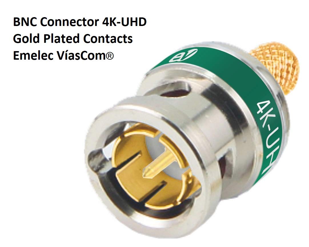 Emelec VíasCom R-SDI-3007N/100 – 100m Cable Video 4K-UHD 6G-SDI (1.0/4.6/7.0) montado en Portacables con BNC 4K-UHD – Conductor Unifilar – Color Negro – PVC Flexible
