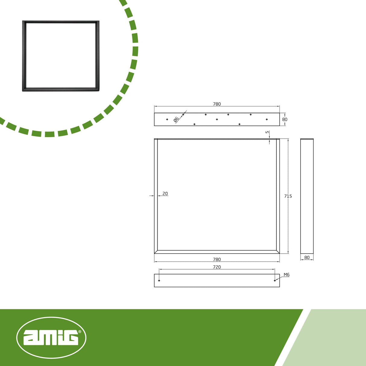 Amig - Juego de 2 Patas para Mesas de Comedor o Recibidor - Set de Patas para Mesa de Estilo Industrial - Material: Acero - 780 x 80 x 712 mm - Resistencia y Durabilidad - Acabado en Negro Mate