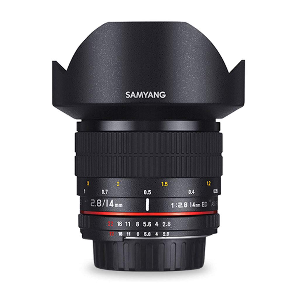Samyang F1110603101 AE - Objectivo para Nikon (14 mm IF ED UMC, sensor APS-C y Full-Frame), Negro