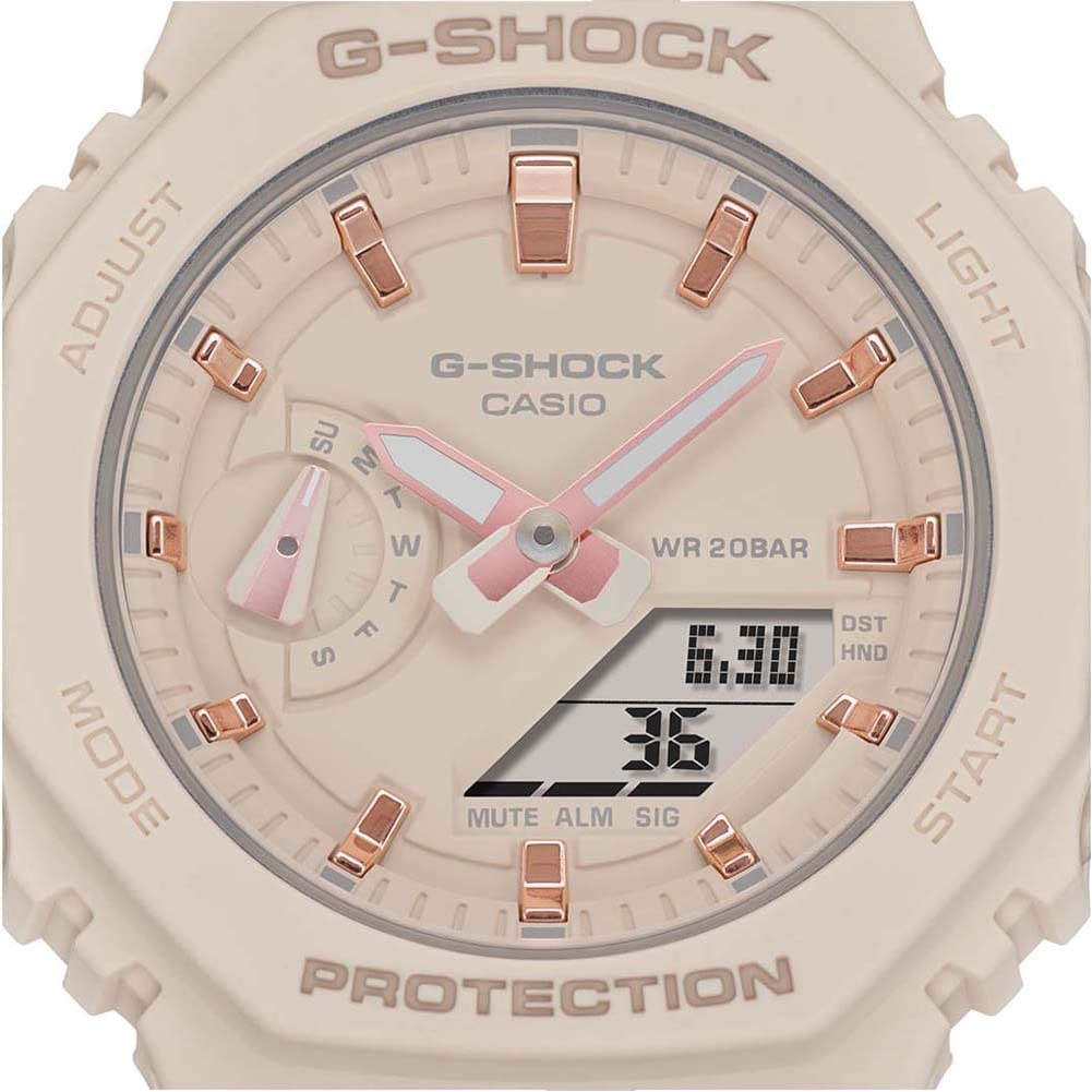 Casio Reloj Cuarzo Unisex 46.00mm con dial Análogico-Digital Rosa y Correa de Resina Rosa GMA-S2100-4AER