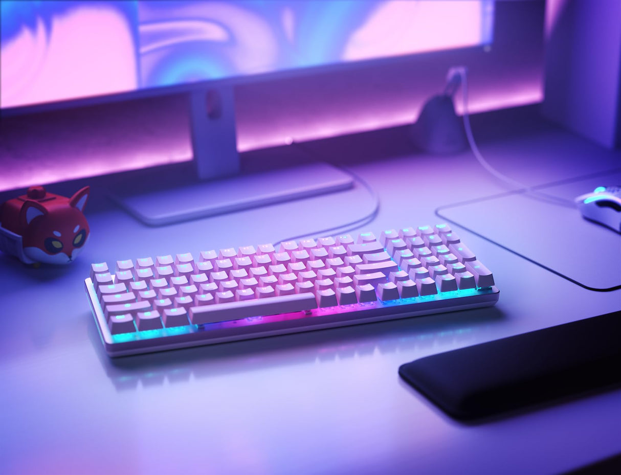 Glorious Gaming GMMK 2 Full Size (96%) - Teclado gaming mecánico, carcasa de aluminio, personalizable, keycaps dobles, switches Glorious Fox, RGB, distribuciones QWERTZ alemán - Rosa