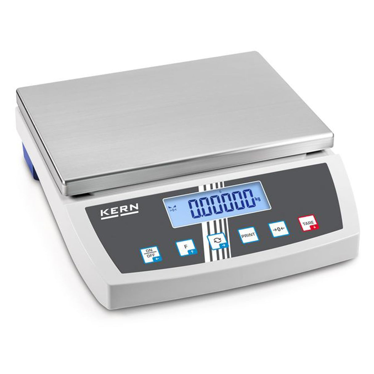 KERN IoT-Line - Báscula de mesa con gran área de pesaje y placa de pesaje robusta de acero inoxidable, alta resolución, 16 kg, legibilidad de 0,05 g, 350 mm x 390 mm x 120 mm