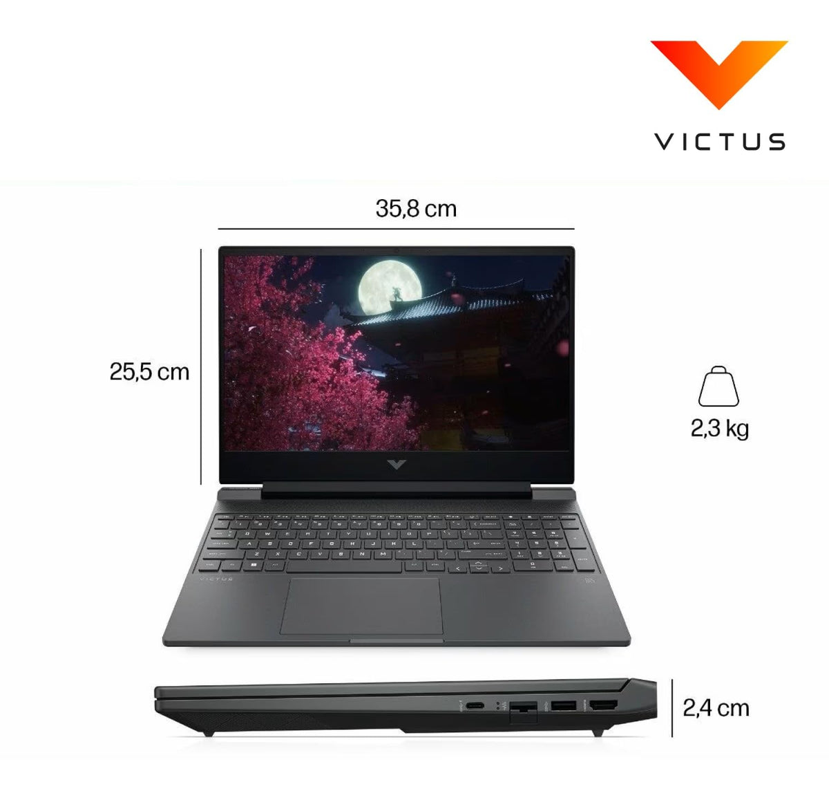HP Victus 15-fa2003ns - Ordenador portátil Gaming de 15.6" FHD (Intel Core i7-13620H, 16GB RAM, 512GB SSD, NVIDIA GeForce RTX 3050, FreeDOS) Black- Teclado QWERTY Español