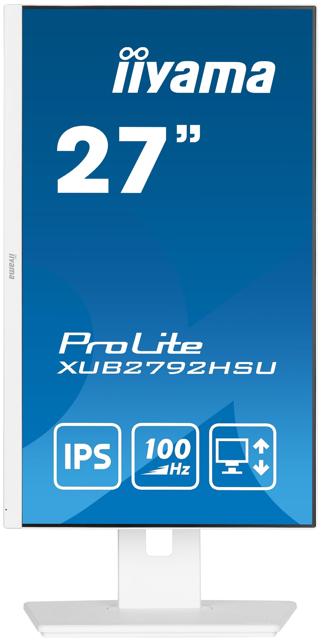 iiyama XUB2792HSU-W6 27" Blanco Panel IPS, 1920x1080100Hz, 250cd/m², 15cm Regulable en Altura, Pivotante, Altavoces, HDMI, DisplayPort, 0,4ms (MPRT), FreeSync, USB 4x3.2
