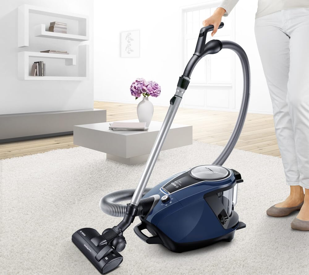 Bosch Hogar BGS7RCL Relaxx Ultimate Aspirador sin Bolsa, Extremadamente silencioso 68 decibelios, 700 W, 3 litros, Azul, azul