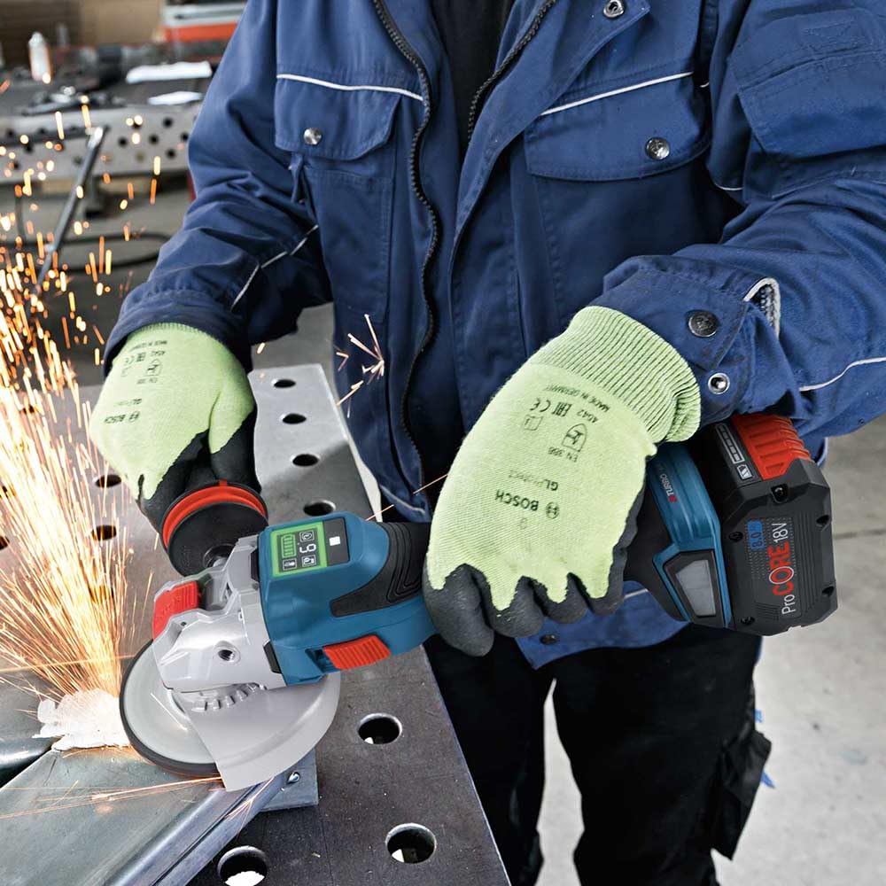 Bosch Professional BITURBO GWX 18V-15 SC - Amoladora angular a batería (18V, disco Ø 125 mm, X-LOCK, velocidad variable, Connectivity, sin batería, en L-BOXX)