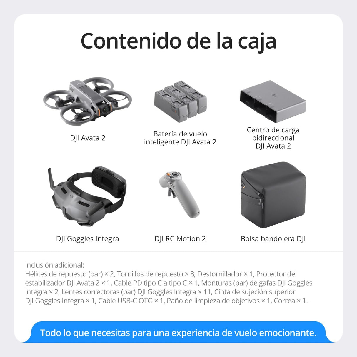 Pack DJI Avata 2 Explorer (3 baterías), dron FPV con cámara 4K, experiencia inmersiva, acrobacias con un toque, FOV de 155°, dron con cámara con Goggles Integra y RC Motion 2