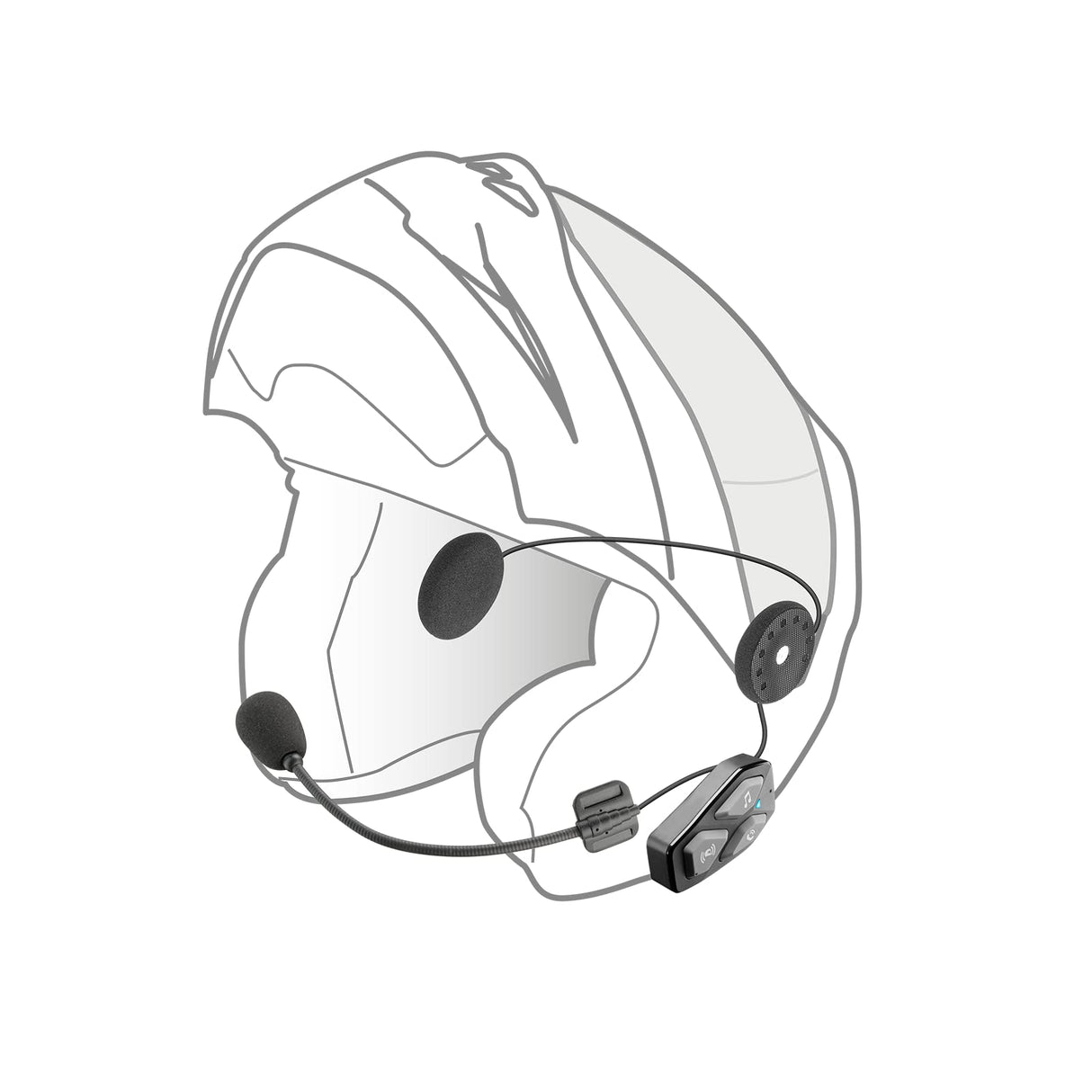 Interphone UCOM3 - Doble - Bluetooth 5.1 Motorcycle Intercom da Casco de Motocicleta, Auriculares de 32 mm, Uso de Motocicletas, Distancia de 500 m, 10 Horas de autonomía, música, GPS, Impermeable