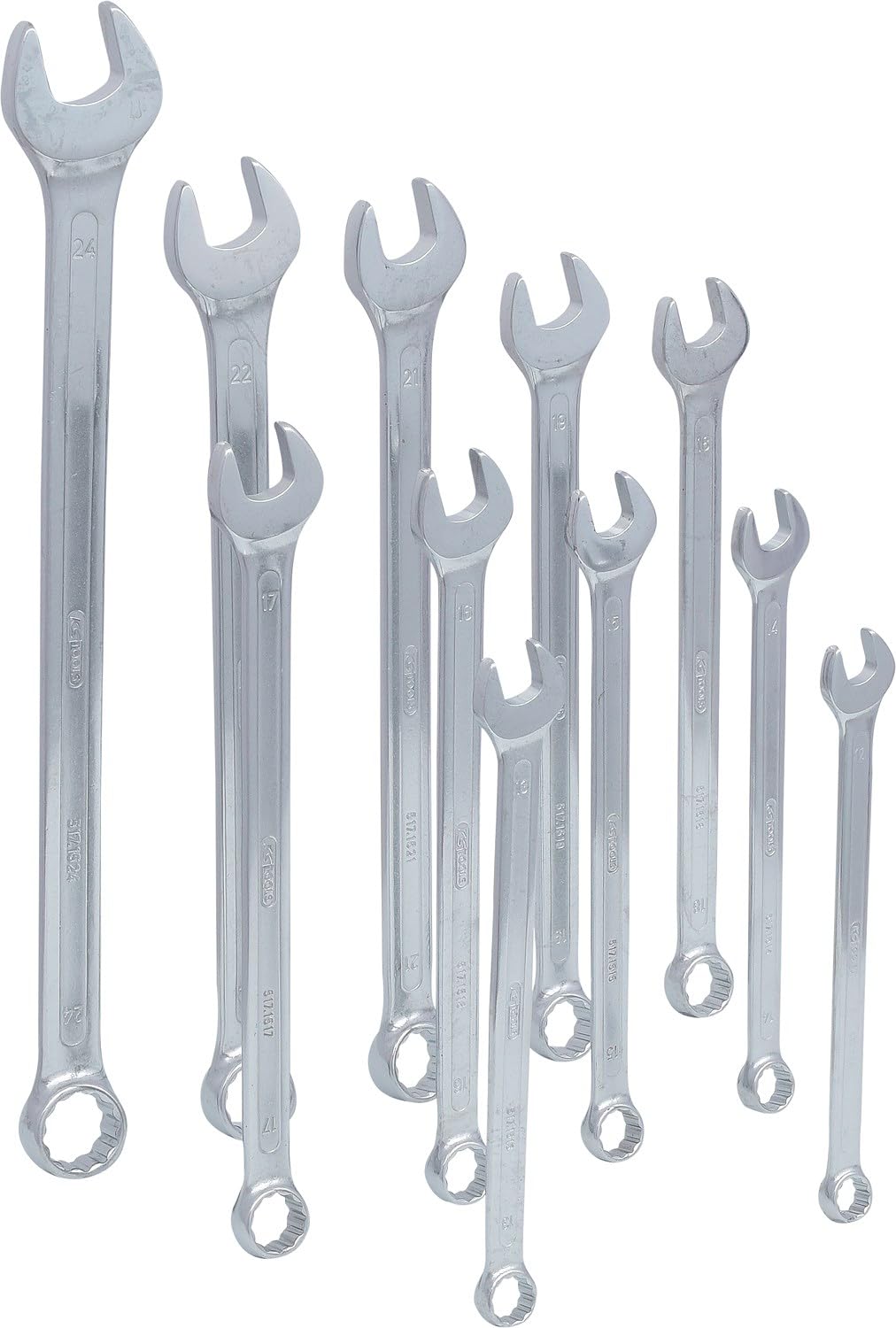 KS Tools 517.1505 Juego de llaves combinadas, extralargas, 11 pzs, 12-24mm