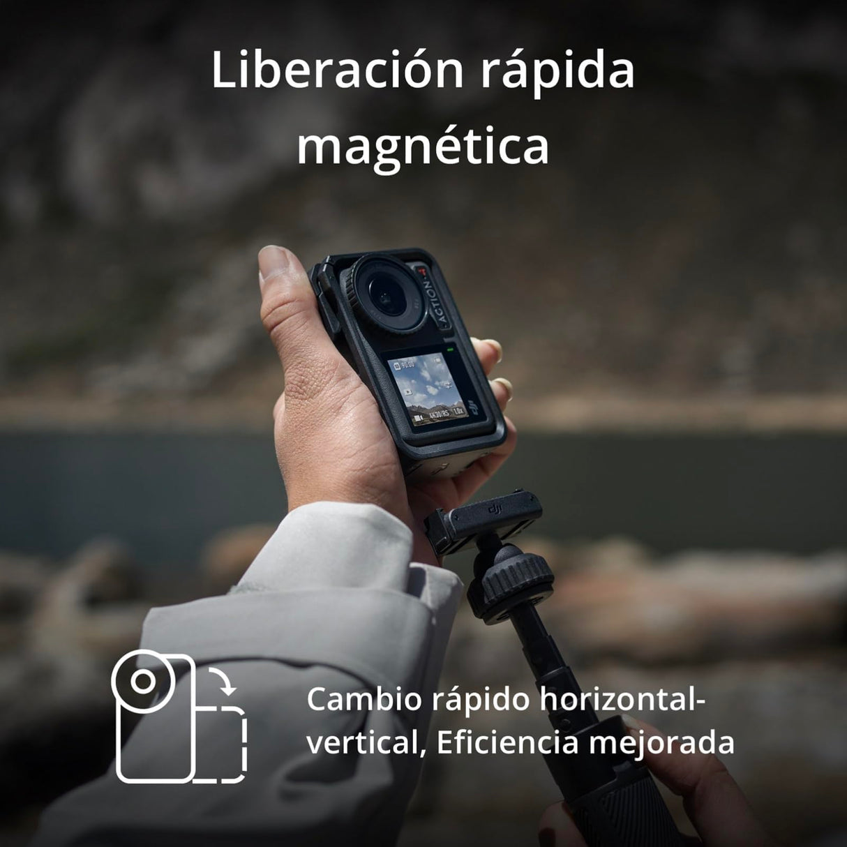 DJI Osmo Action 4 Adventure Combo con soporte magnético – Cámara impermeable 4K/120 fps, sensor de 1/1,3 pulgadas, 10 bits y D-log M, campo de visión ultra amplio de 155°, hasta 7,5 horas con 3