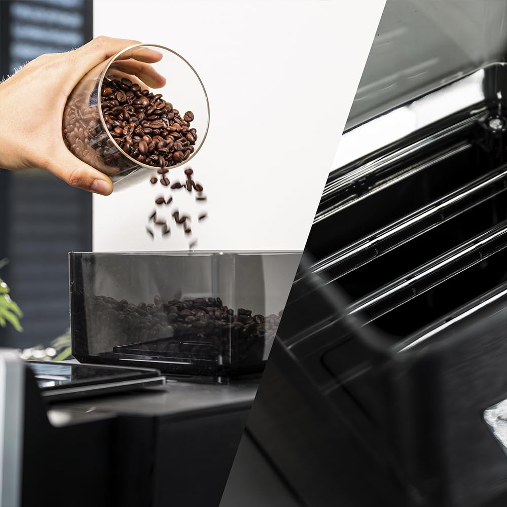 Cecotec Cafetera Superautomática Comercial Cremmaet Coffice. 2900W, Pantalla Táctil, Molido Uniforme, 1 Molinillo, 26 Bebidas, Depósito de Café en Grano 1Kg, Depósito de Agua de 2L