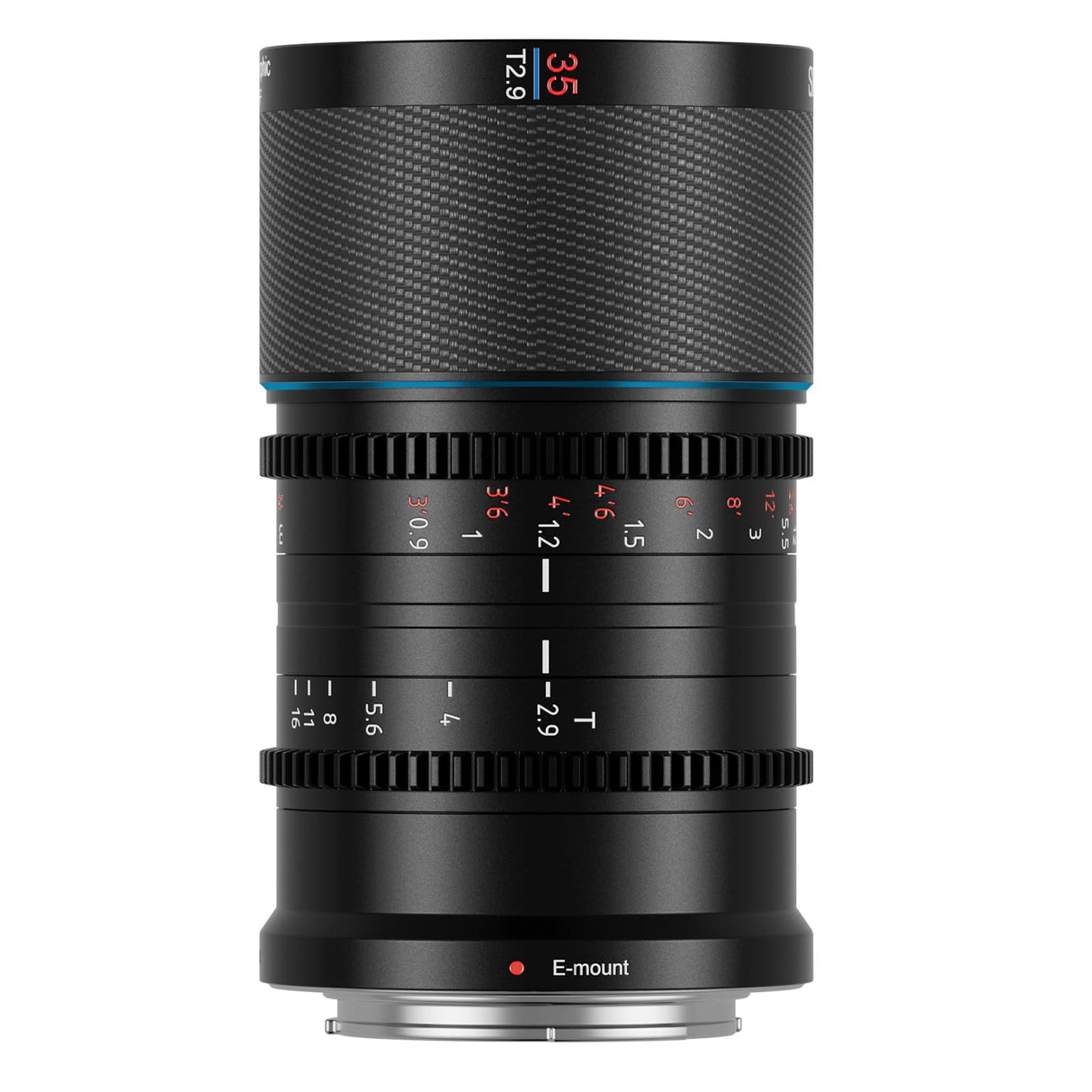 SIRUI Saturn 35mm T2.9 1.6X Full Frame Carbono Fibra Anamorphic Lens, Ligero Cine Cinema Objetivo Lens Lenses Lente para Drones, estabilizadores de cardán de Mano (E Mount, Natural Flare)