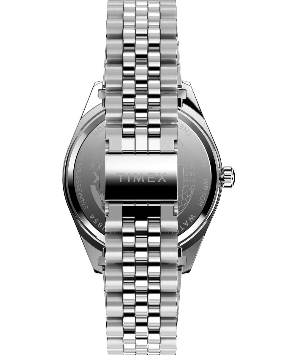 Timex Trend - Reloj de 41 mm de acero inoxidable para hombre, correa de acero inoxidable, esfera negra, caja de acero inoxidable TW2V67800