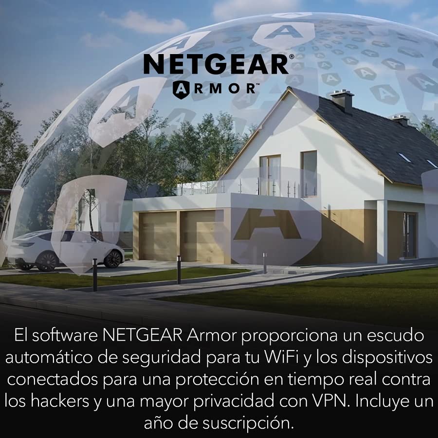 NETGEAR Orbi Sistema Mesh WiFi 6 RBK863S |AX6000 Tribanda Router y 2 Satélites Extensores |Cobertura de hasta 750 m2 y 100 dispositivos |Puerto Internet 10 Gig