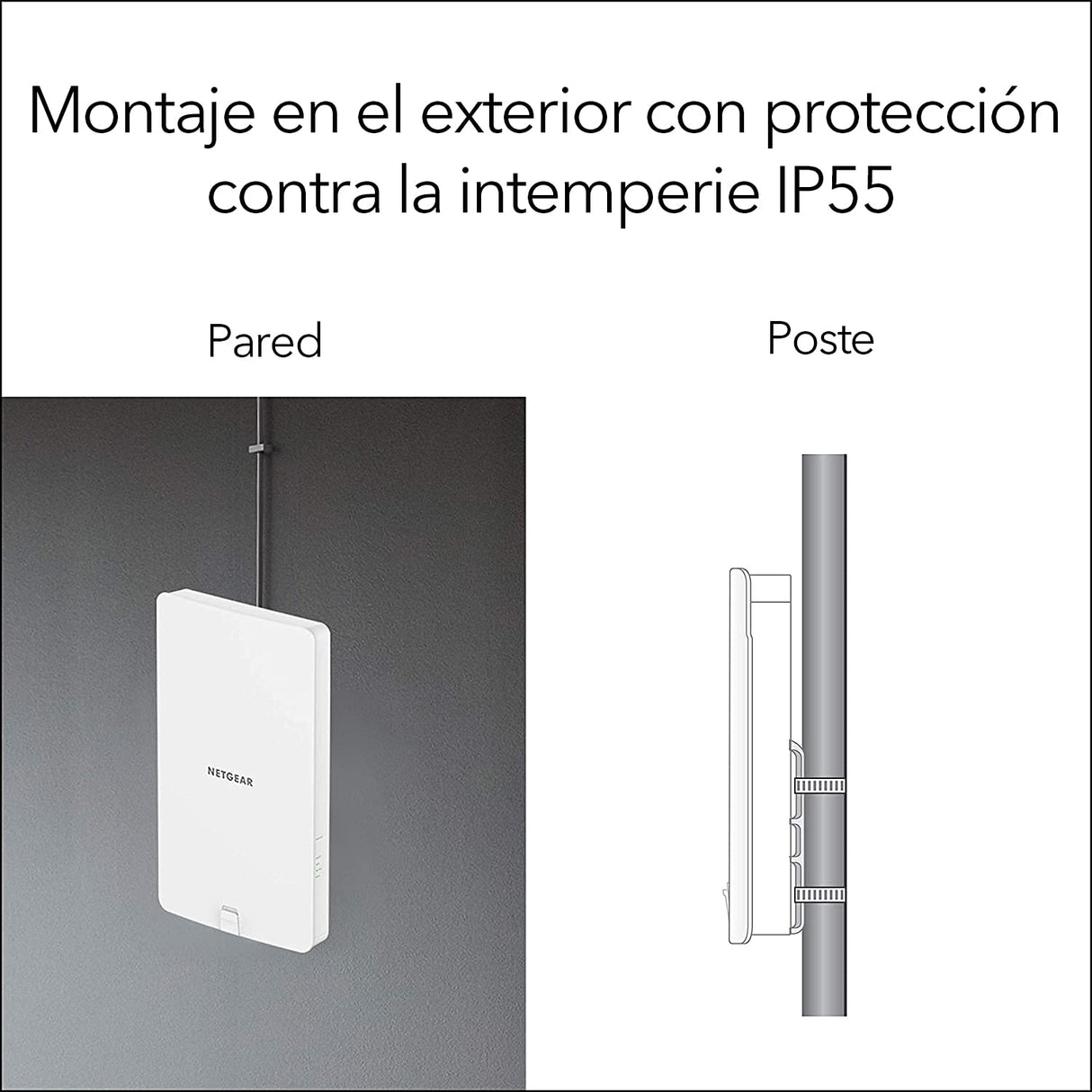 NETGEAR Extensor WiFi 6 para Exteriores WAX610Y | Punto de Acceso inalámbrico | AX1800 |hasta 250 Dispositivos |1x Ethernet 2.5G, Resistente a la Intemperie IP55, Gestión remota Insight