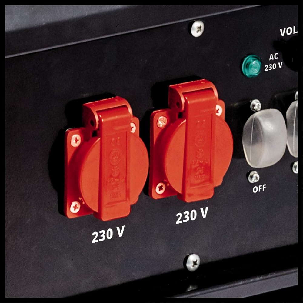 Einhell Generador eléctrico (gasolina) TC-PG 55/E5 (máx. 3600 W, motor de 4 tiempo robusto y de bajas emisiones, tomas 2 x 230V + 1 x 400V, 25 L tanque, AVR / fusible de bajo nivel de aceite)