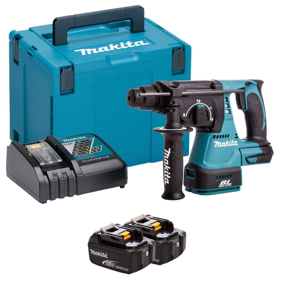 Makita Dhr242Rtj - Martillo ligero 24mm 18v litio bl 5,0ah makpac