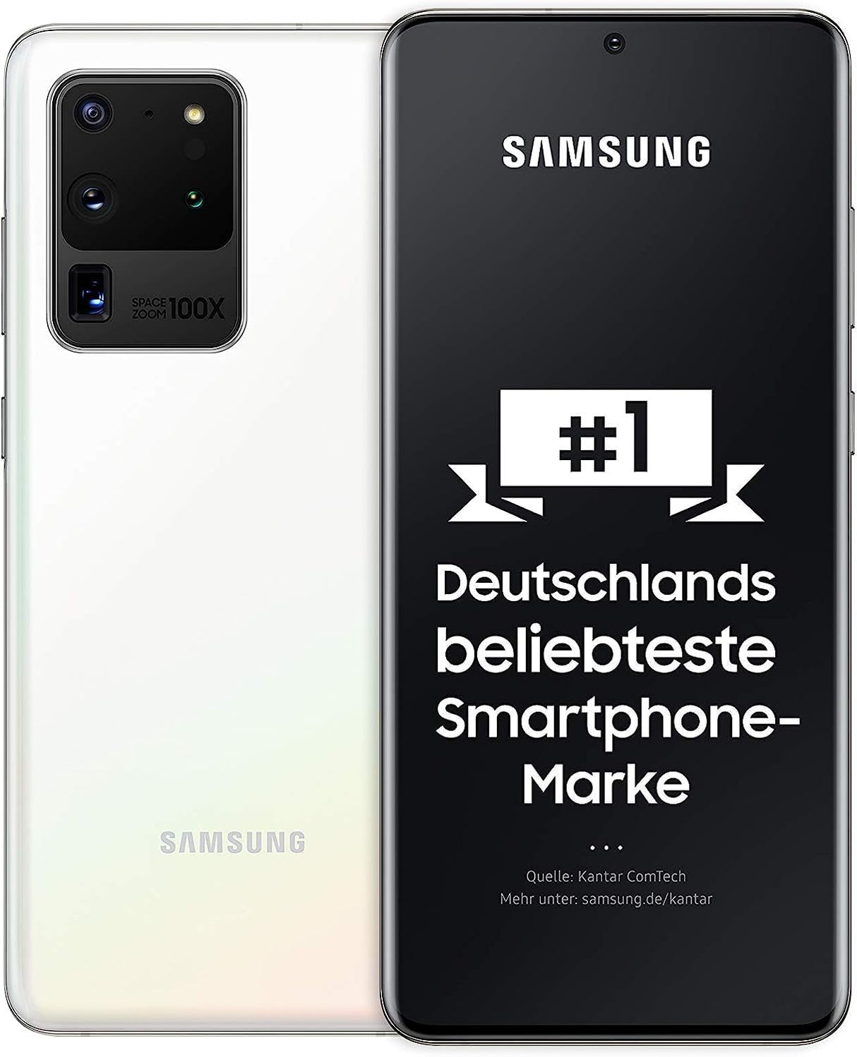 Samsung Galaxy S20 Ultra 5G sin etiqueta cámara 108MP, Super AMOLED Didsplay, Hybrid SIM, Android 10 a 13, versión alemana (512 GB, blanco)