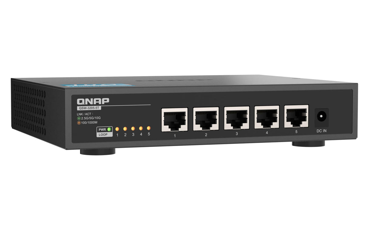 Qnap Switch QSW-3205-5T | 5X 10GbE, Plug & Play Unmanaged, Fanless
