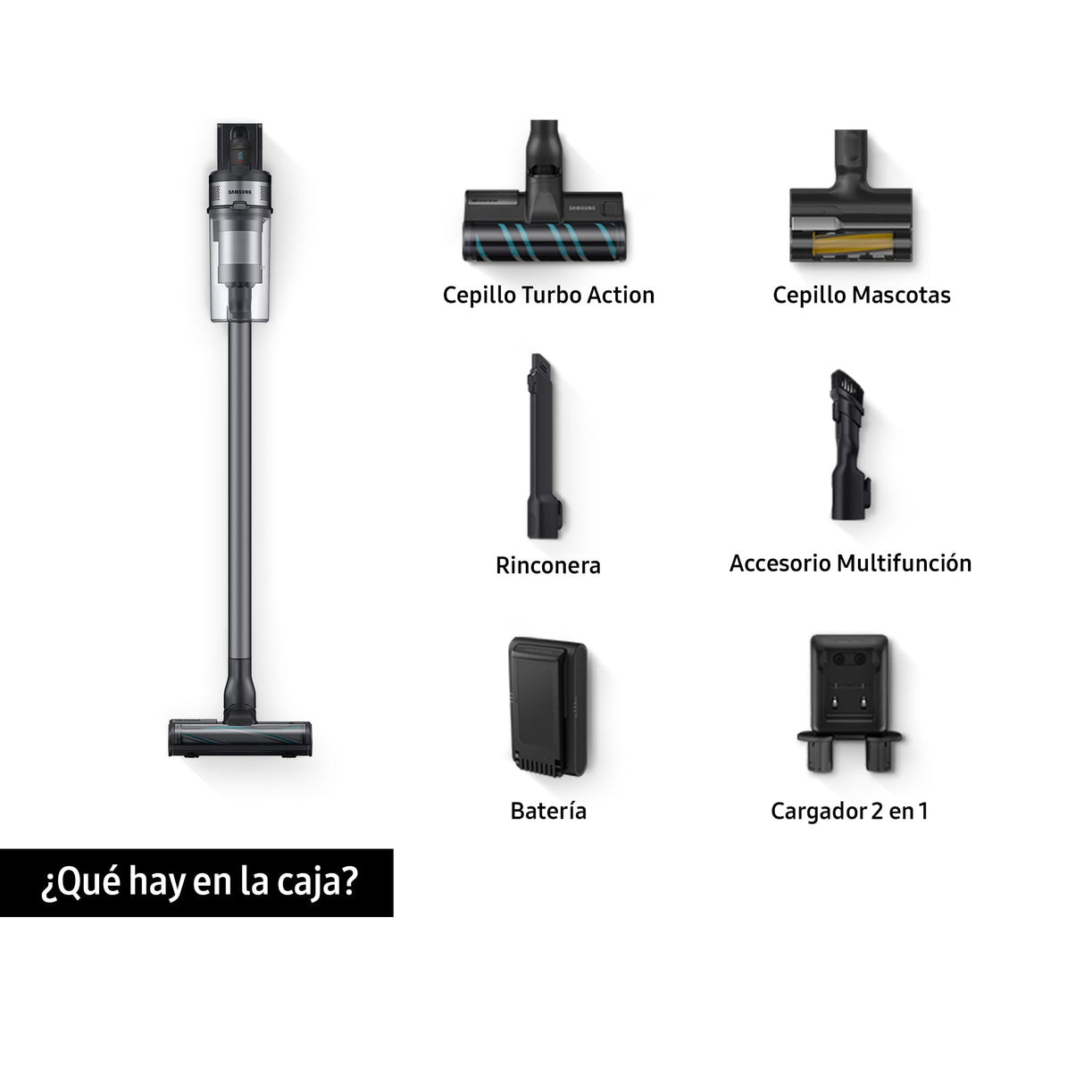 SAMSUNG Aspiradora sin Cable Jet 75E Pet 200AW con Cepillo para Mascotas VS20B75AGR5/WA
