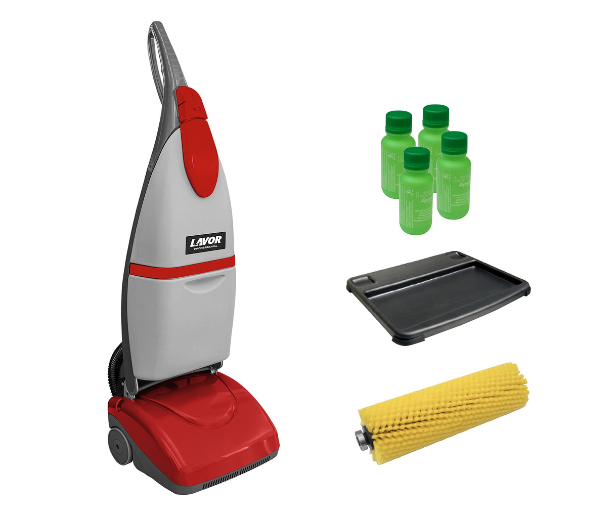 Lavor Fregadora de Agua Calienta Crystal Clean Motor 1000W max, Limpia con Agua a 90°C max, Rendimento Horario máx 1015 m2/h, Incluye 4 Botellas de Detergente Concentrado y 2 Cepillos