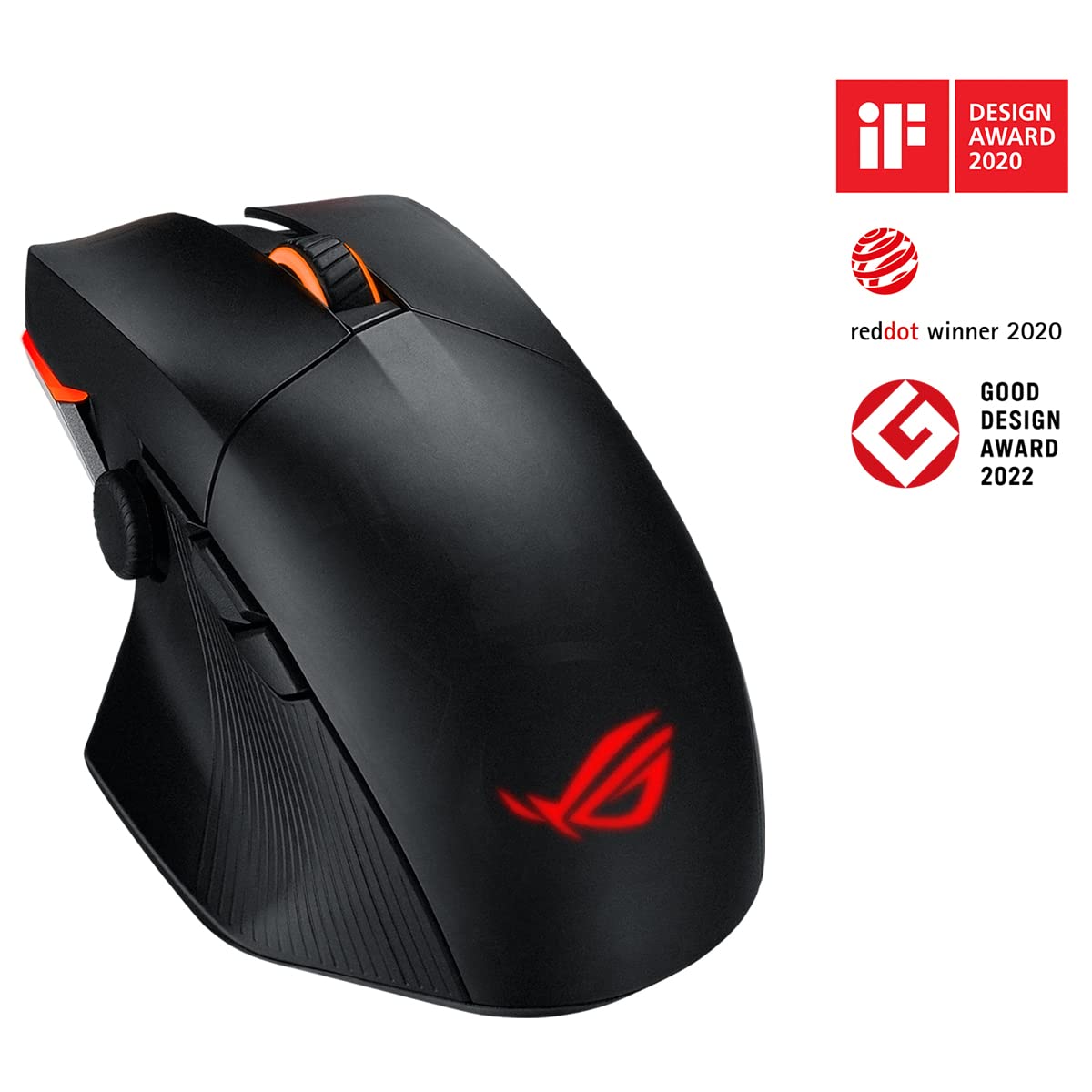 ASUS ROG Chakram X Origin - Ratón Gaming, Conectividad Triple 2.4GHz RF, Bluetooth y con Cable, Sensor de 36000 dpi, 11 Botones Programables, Joystick Desmontable, Cable Paracord, Negro