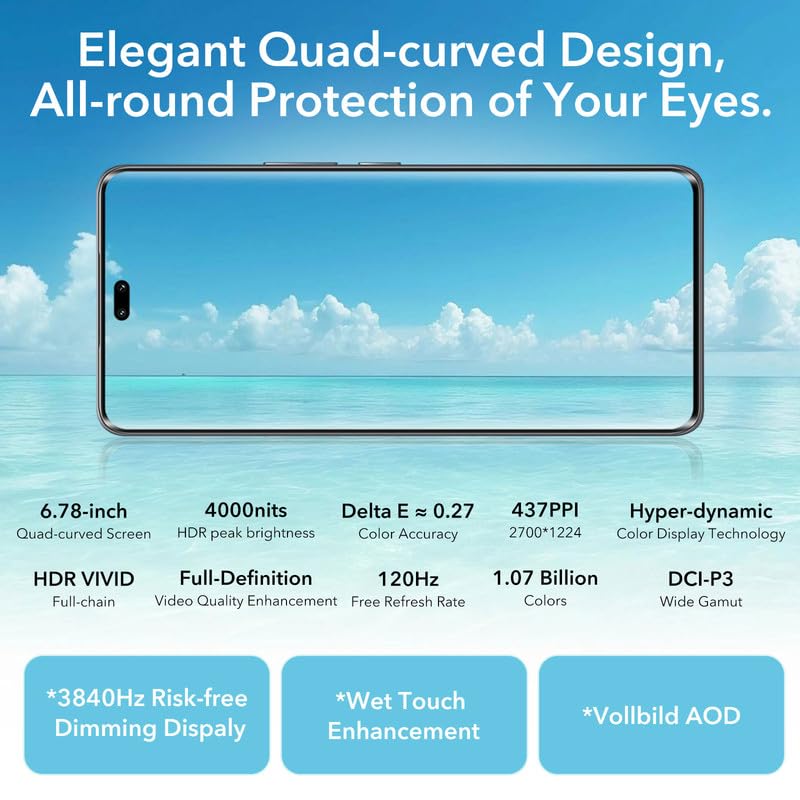 HONOR 200 Pro Smartphone 5G - ROM 512GB,Batería 5200mAh,Snapdragon 8s Gen 3(4mm),Triple Cámara 50 MP,Pantalla 6.78'',Dual SIM, NFC,MagicOS 8.0/Android 14 - Blanco