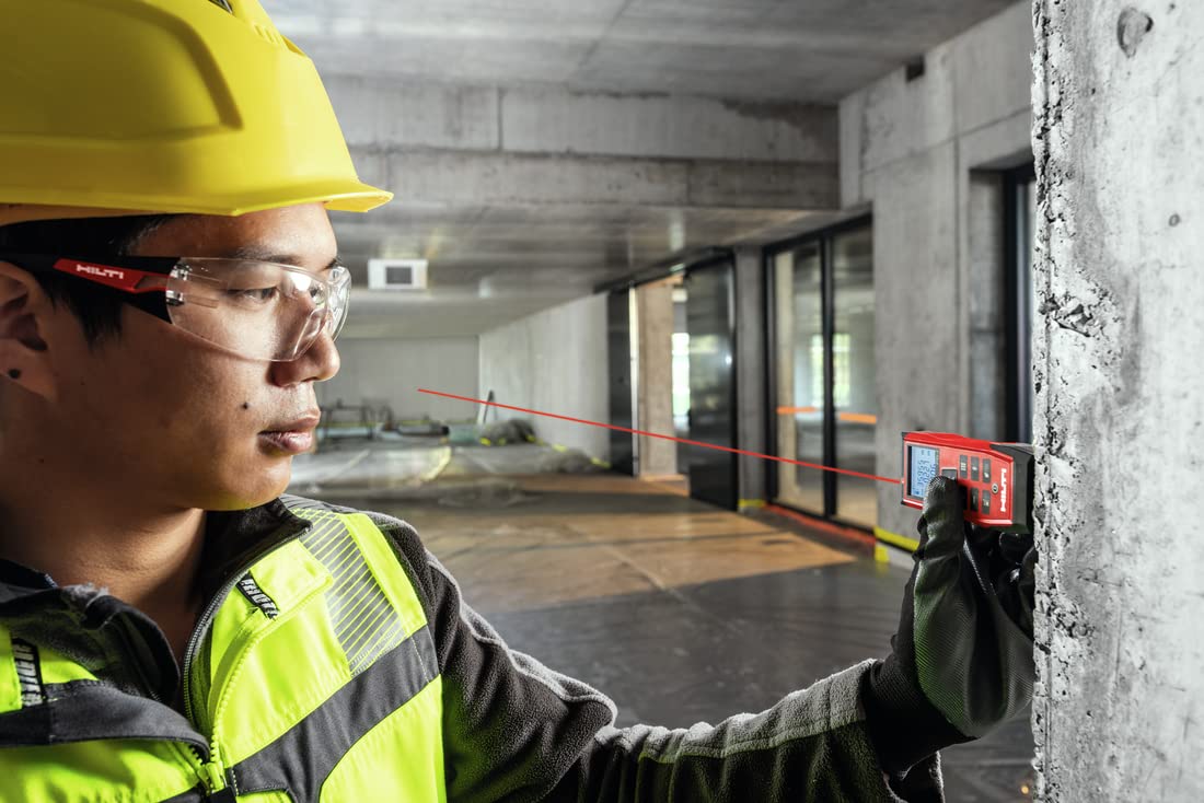 Hilti 2212517 Medidor láser de distancia PD-I (hasta 100m, compacto, funciones inteligentes, conectividad Bluetooth, para medición única y continua incluso interiores, con calculadora y memoria.Funda)