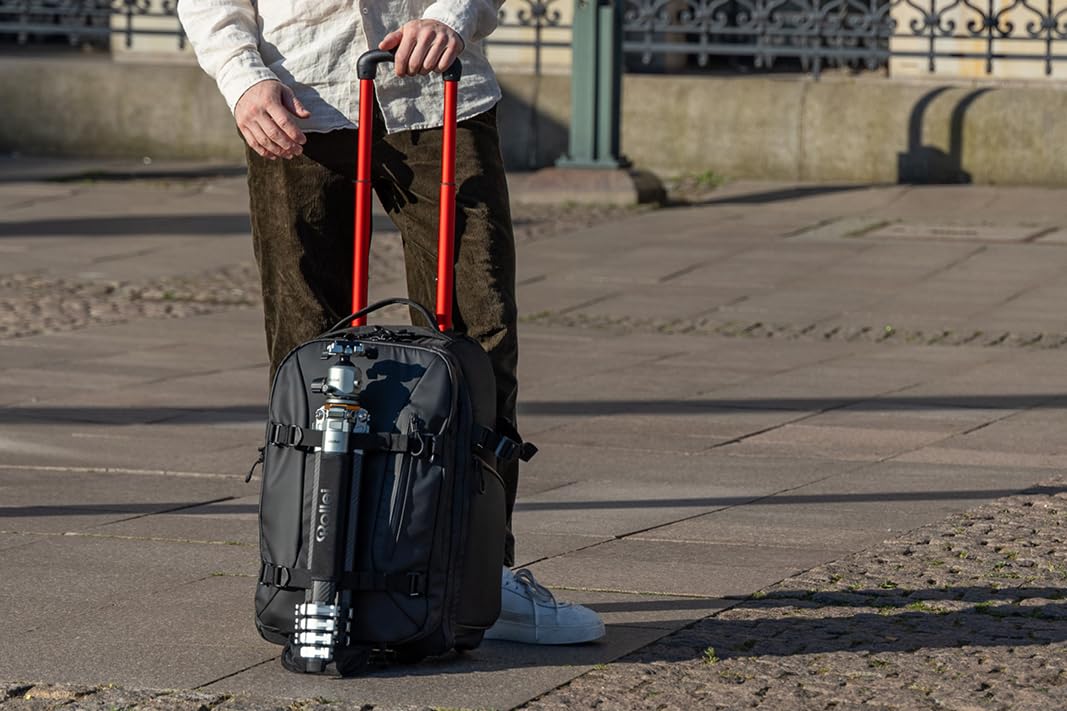 Rollei Fotoliner Ocean Pro Trolley | Mochila y Carrito 2 en 1 | Mucho Espacio de Almacenamiento para cámara y portátil | Material Reciclado sostenible | Protección antirrobo y protección contra la