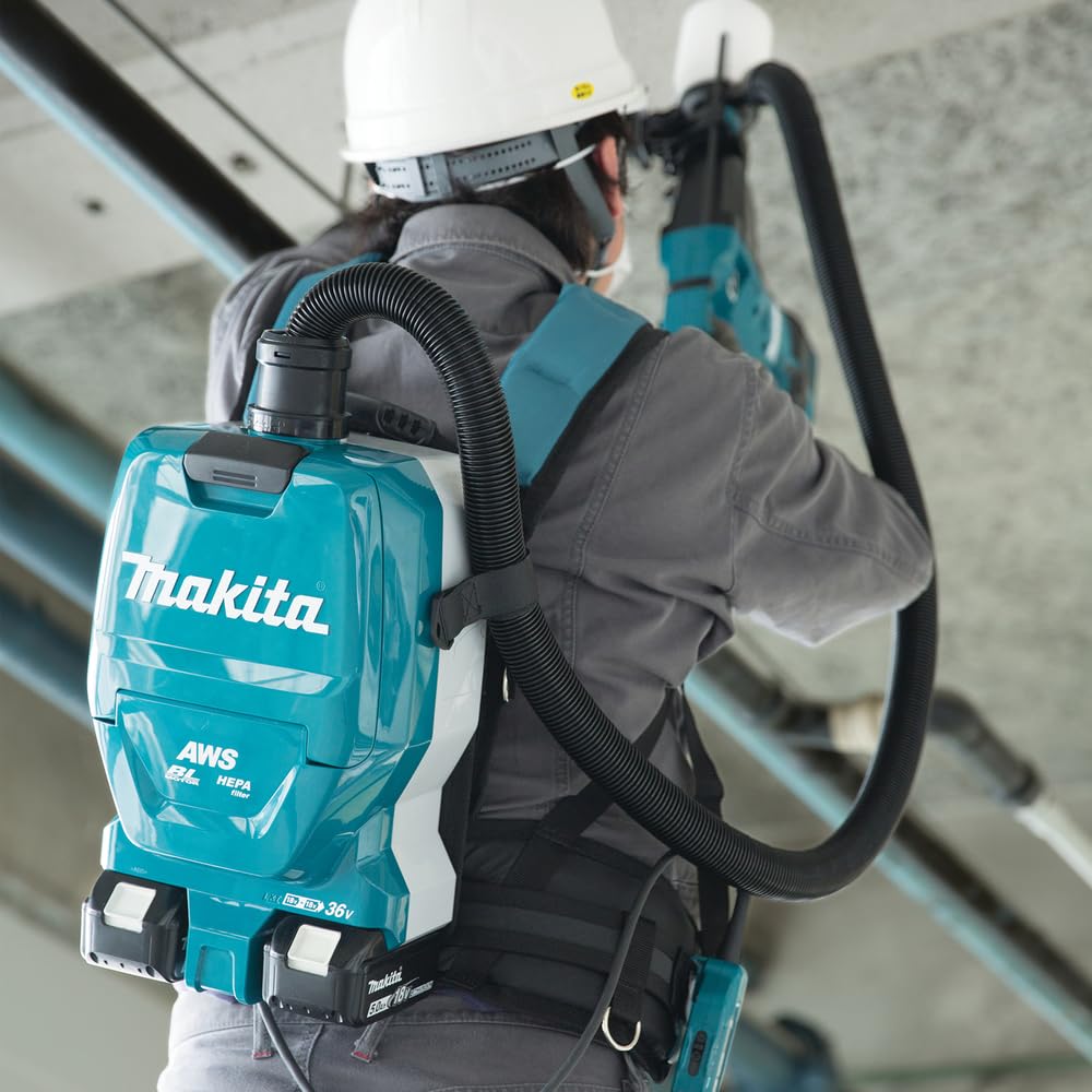 Makita DVC265ZXU Aspirador 18Vx2 + Tubo 1,5m AWS Bluetooth 2L, 36V,