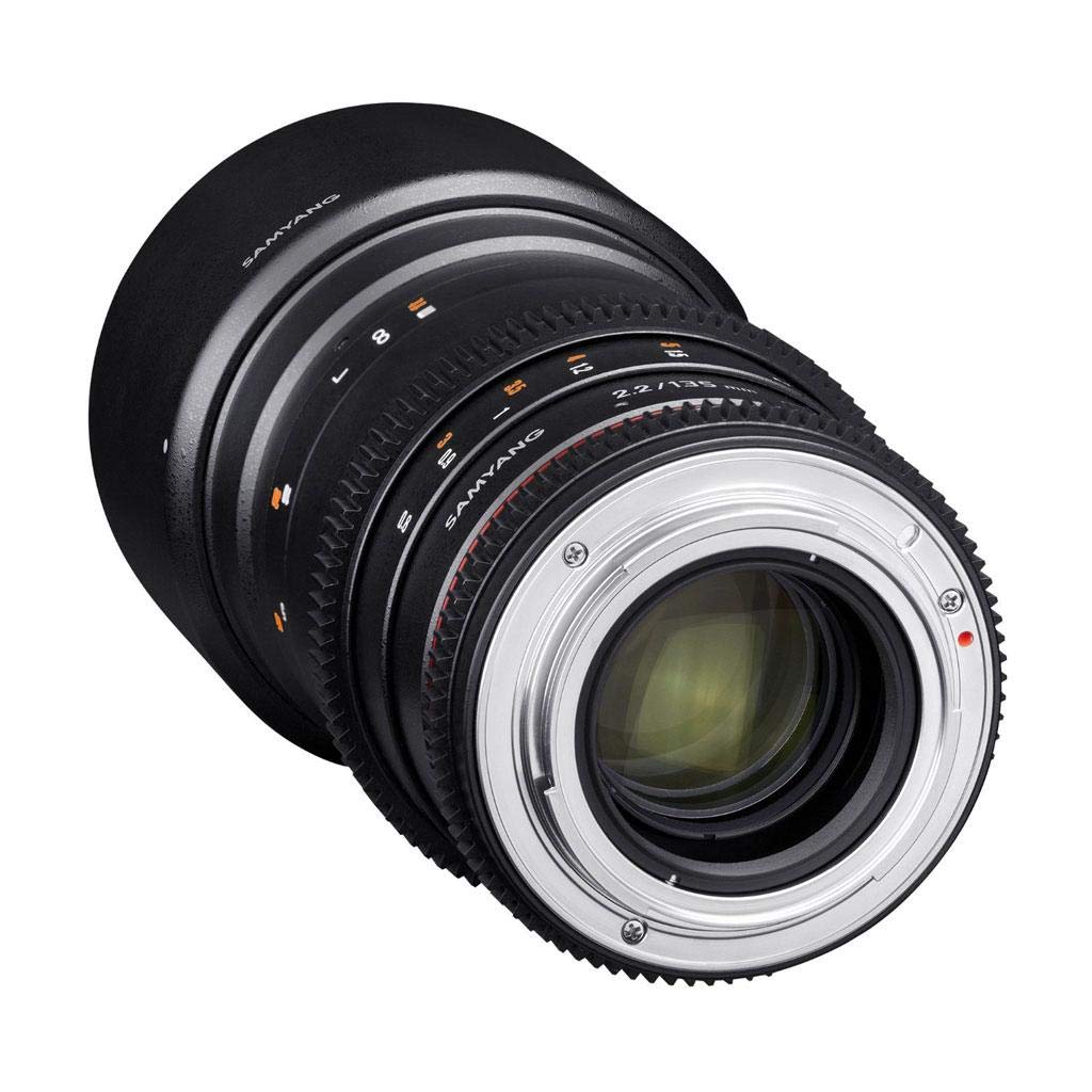 Samyang F1312209101 - Objetivo para vídeo VDSLR para Micro Cuatro Tercios (Distancia Focal Fija 135mm, Apertura T2.2-22 ED UMC, diámetro Filtro: 77mm), Negro