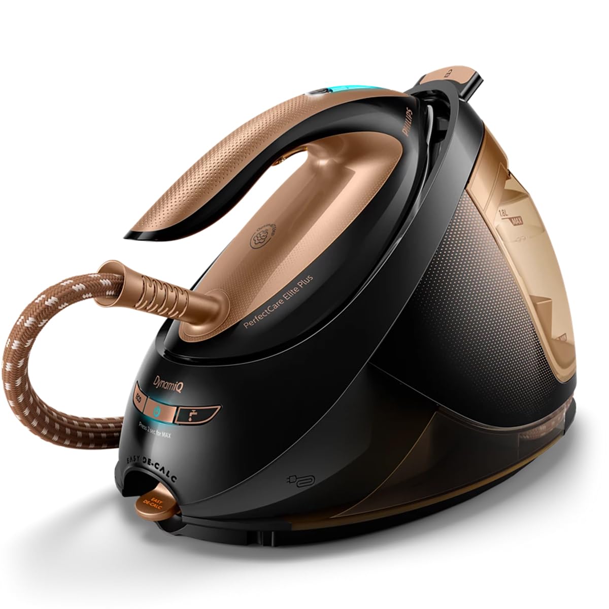 Philips PerfectCare Elite Plus Centro de Planchado, Golpe de Vapor de Hasta 600g, Depósito de Agua Extraíble de 1,8L, Tecnología OptimalTEMP (GC9682/80)