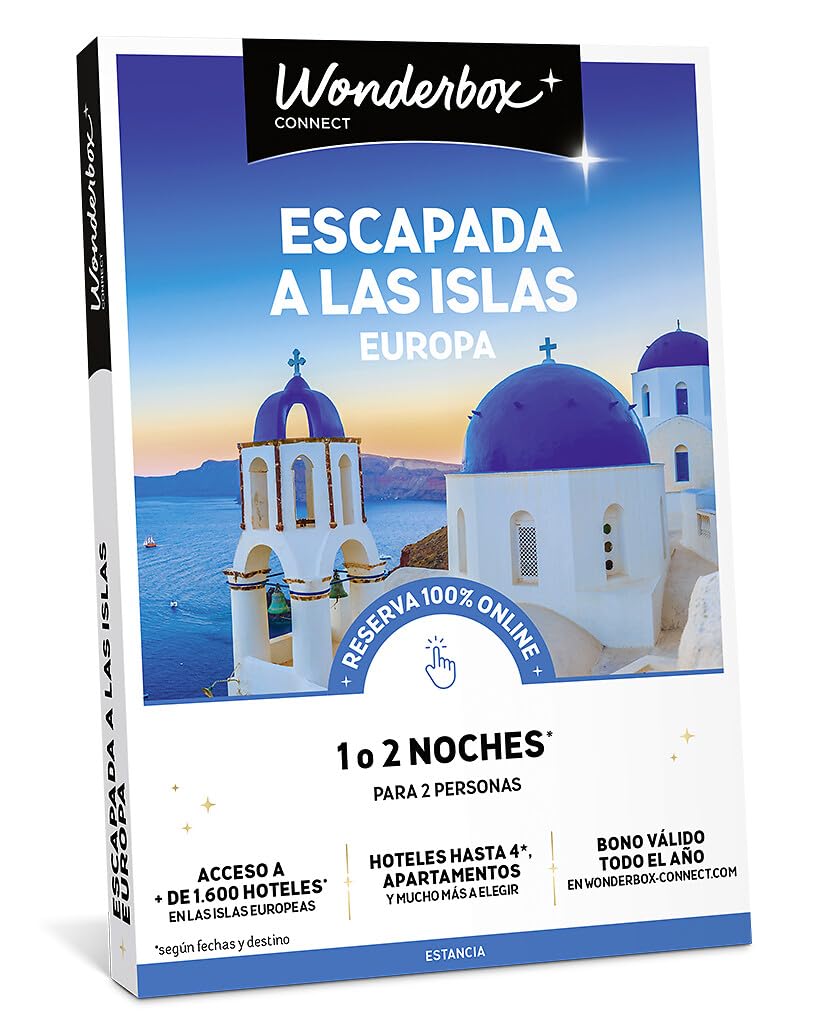 WONDERBOX Connect - Caja Regalo - Escapada a Las Islas - Europa - 1 o 2 Noches para 2 Personas Entre más de 1 600 hoteles en Las Islas Europeas
