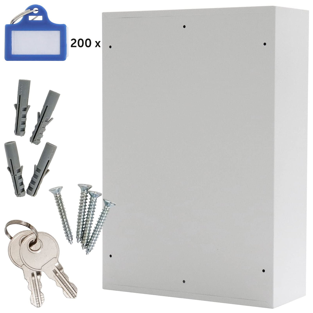 Caja fuerte para 200 llaves S200 EL de Rottner, Color gris claro, Fabricada en chapa metálica resistente, Cerradura electrónica, Teclado plano con luces LED, Tornillos de fijación incluidos