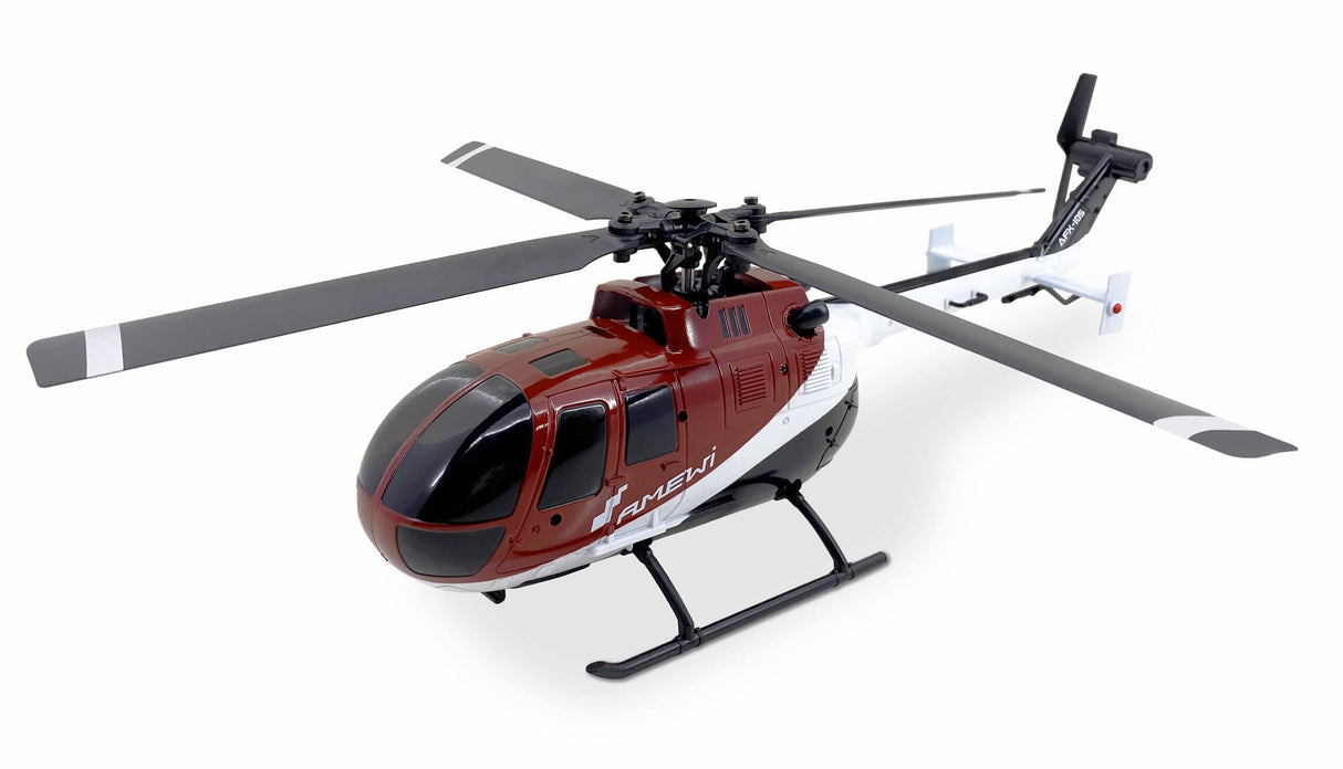 Amewi AFX-105 X Helicóptero 4 Canales 6G RTF Rojo, Blanco y Negro RC Control Remoto