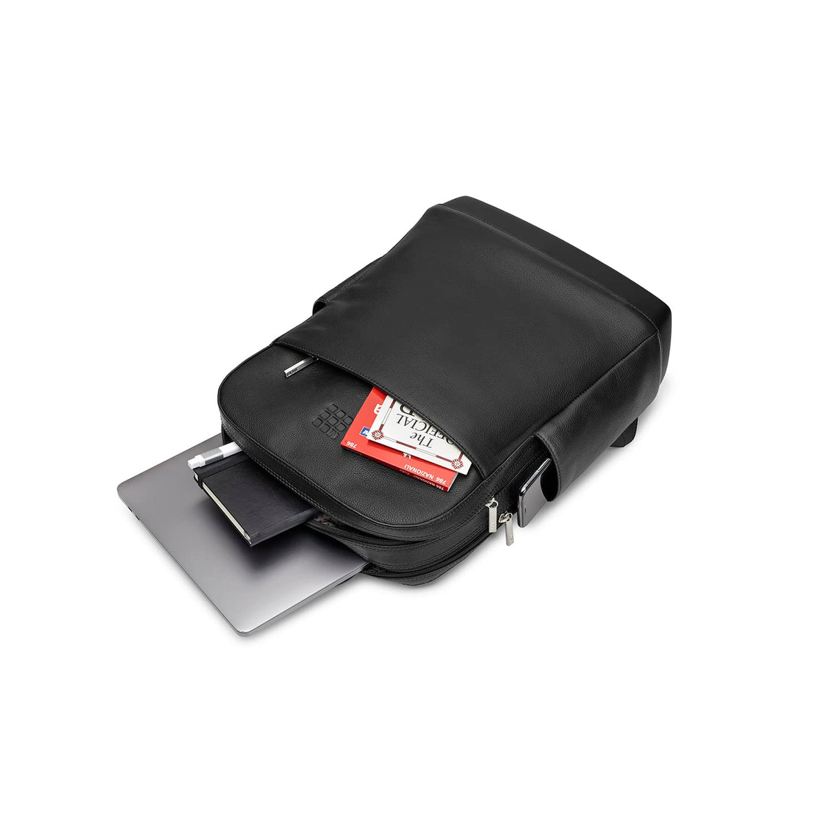 Moleskine - Mochila Colección Classic Pro en Cuero, Mochila Profesional para Oficina, Mochila Porta Pc para Laptop, iPad, Notebook hasta 15'', Dimensiones 43 x 33 x 14 cm, Color Negro