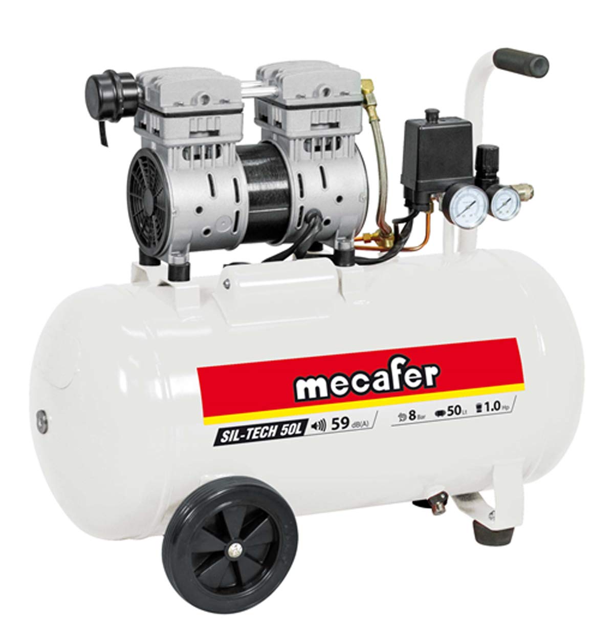 Compresor silencioso, 50 l, 1,3 HP.