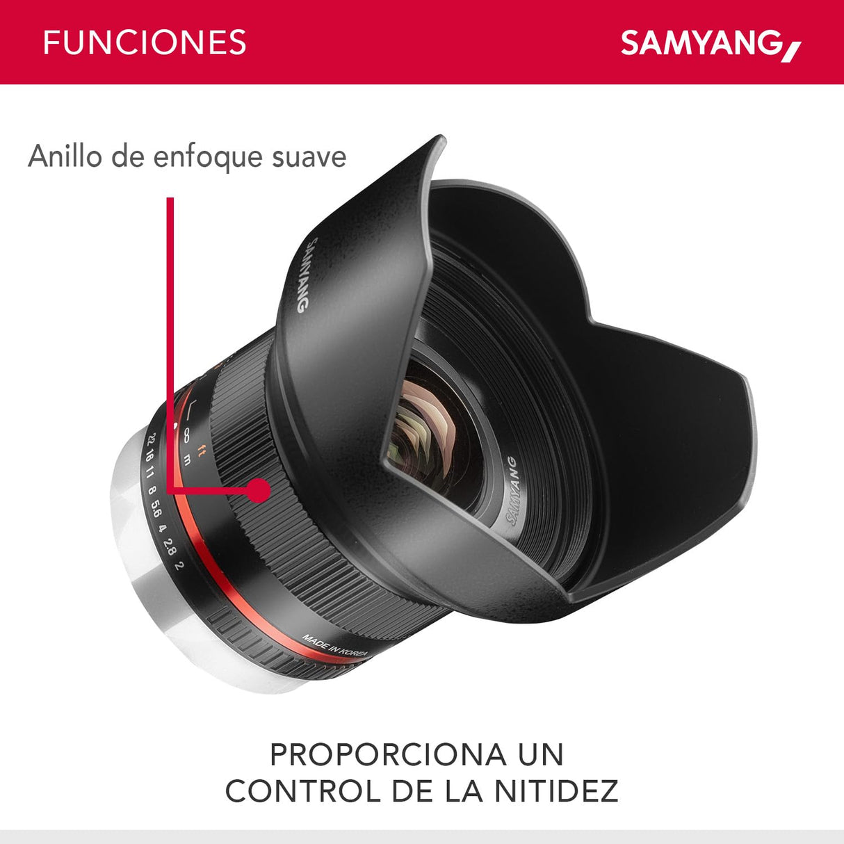 Samyang CSC-Mirrorless - Objetivo fotográfico (12 mm, F2.0 NCS, CS), negro