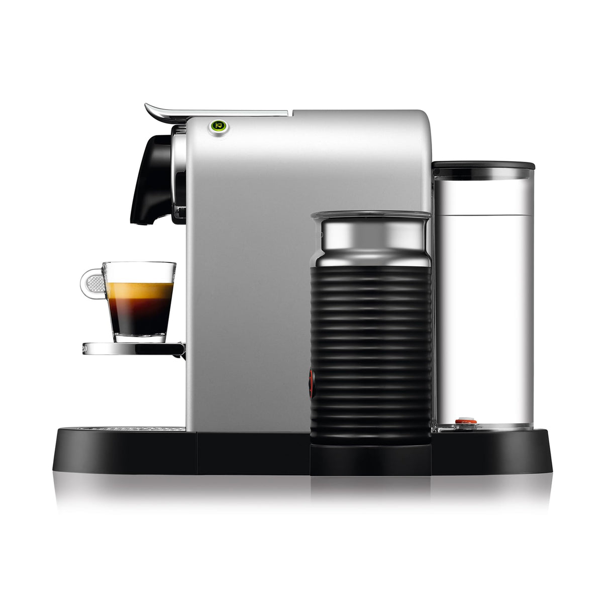 Krups Nespresso Citiz & Milk XN761B - Cafetera de cápsulas monodosis, con 19 bares de presión, thermoblock, capacidad 1L, función automática, con Aeroccino, color Plata, incluye pack de bienvenida