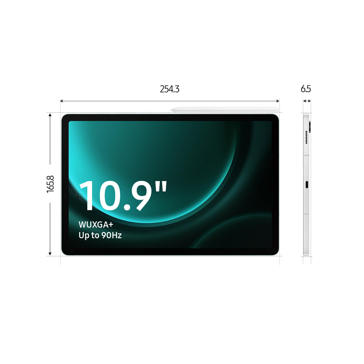 Samsung Galaxy Tab S9 FE+ - Tablet + Cargador, 256 GB, Wifi, S Pen incluido, Batería de Larga Duración, Clasificación IP 68, Gris (Versión Española)