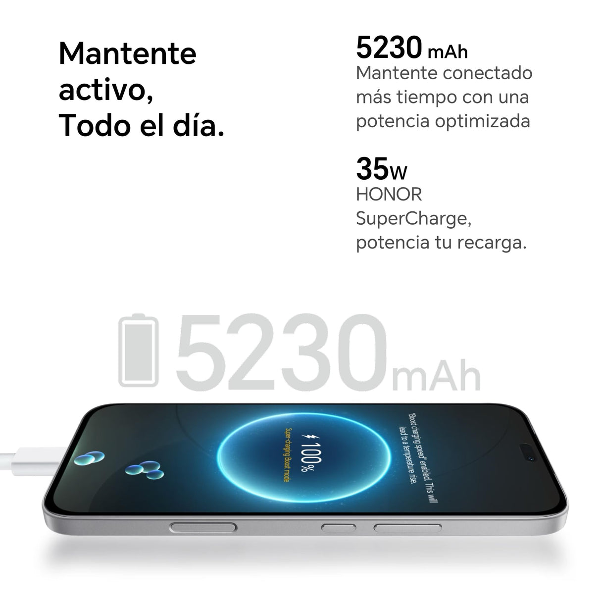 HONOR 400 Lite 5G - Smartphone de 8GB+256GB, Dual SIM NFC, 108MP con Botón con IA, 6.7'', Pantalla AMOLED con protección de la Vista, Batería de 5230mAh, IP65&SGS, MagicOS 9.0, Velvet Gray