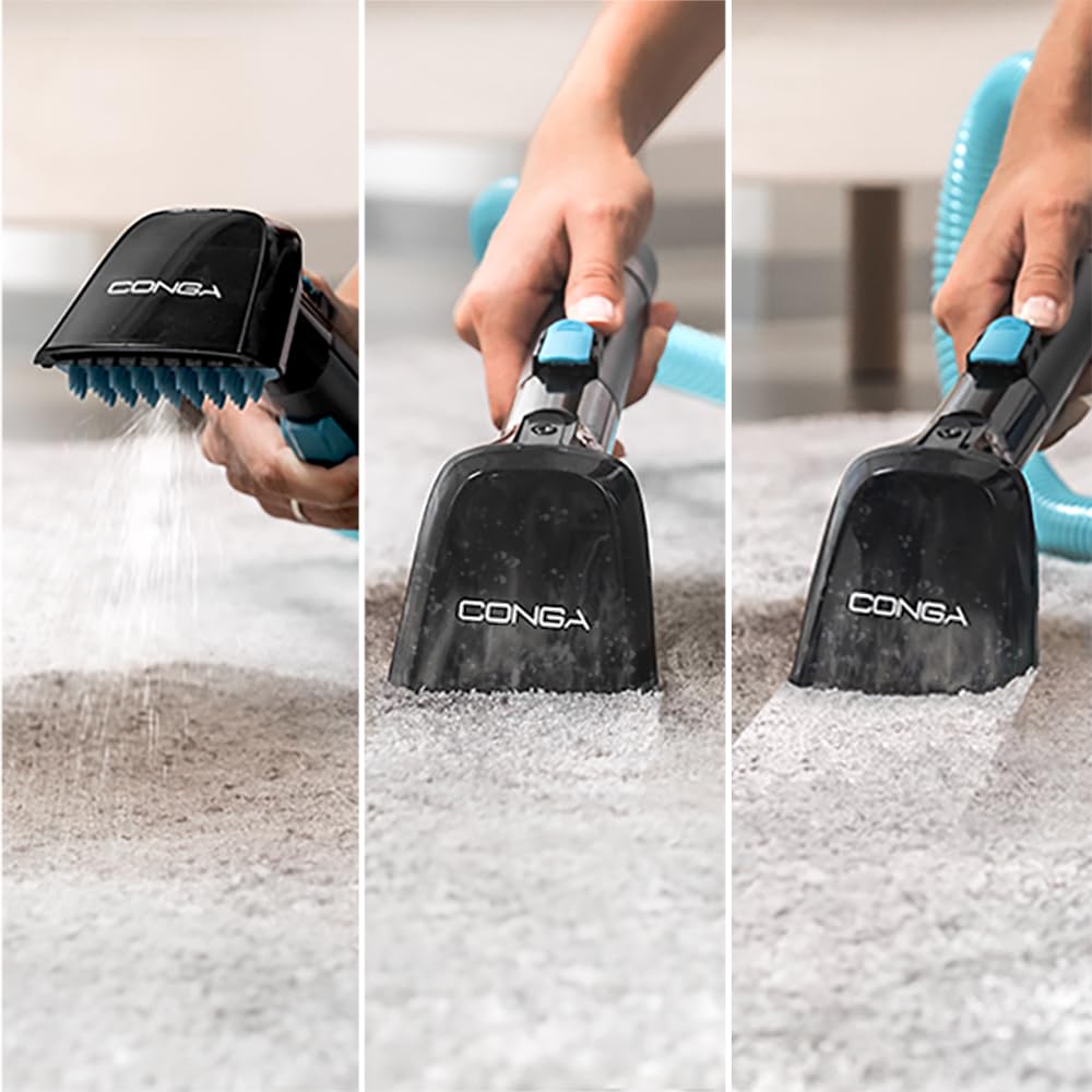 Cecotec Limpiador Aspirador de Tapicerías y Alfombras con Cable Conga 4000 Carpet&Spot Clean XL Advance. 600W, 14kPa, 2 Depósitos: Agua Limpia y Sucia, Pulverizador, Accesorio Ventanas y 3 Boquillas