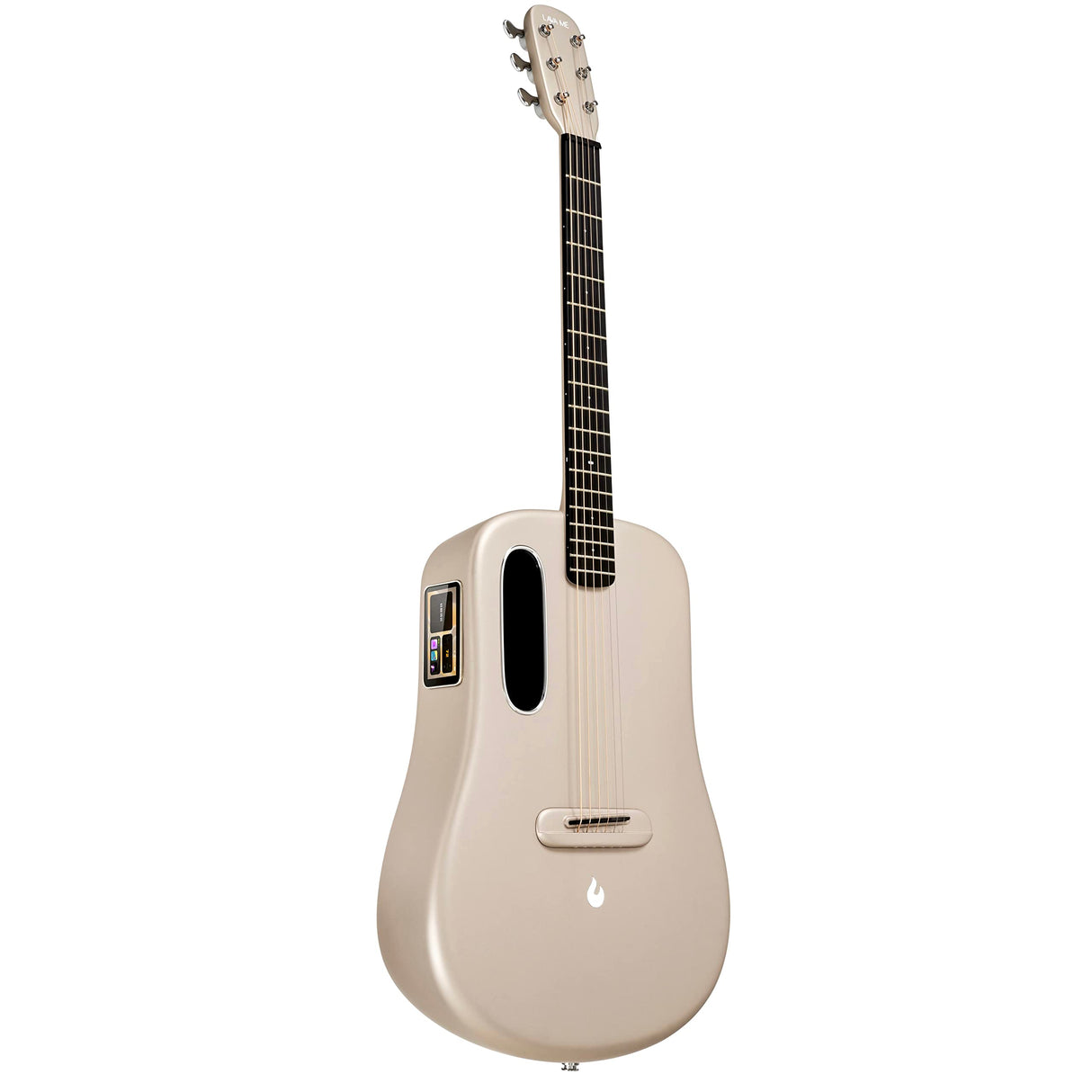 LAVA ME 3 Smart Guitarra 38 Pulgadas Guitarra Acústica de fibra de carbono con afinador, múltiples efectos de rendimiento, adecuada para principiantes, adultos (Piano Bag, Oro)