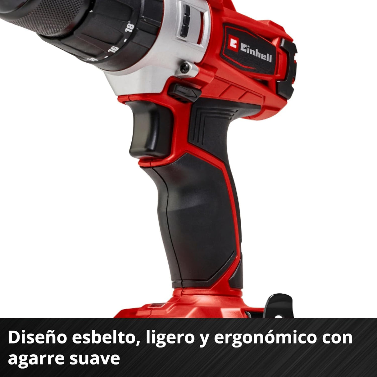 Taladro percutor con batería TE-CD 18/2 Li-i +64 PXC de Einhell (18 V, 44 Nm, engranaje de 2 veloc., incl. 2 baterías 2,0 Ah, cargador rápido, maletín y set de acces. de 64 piezas)