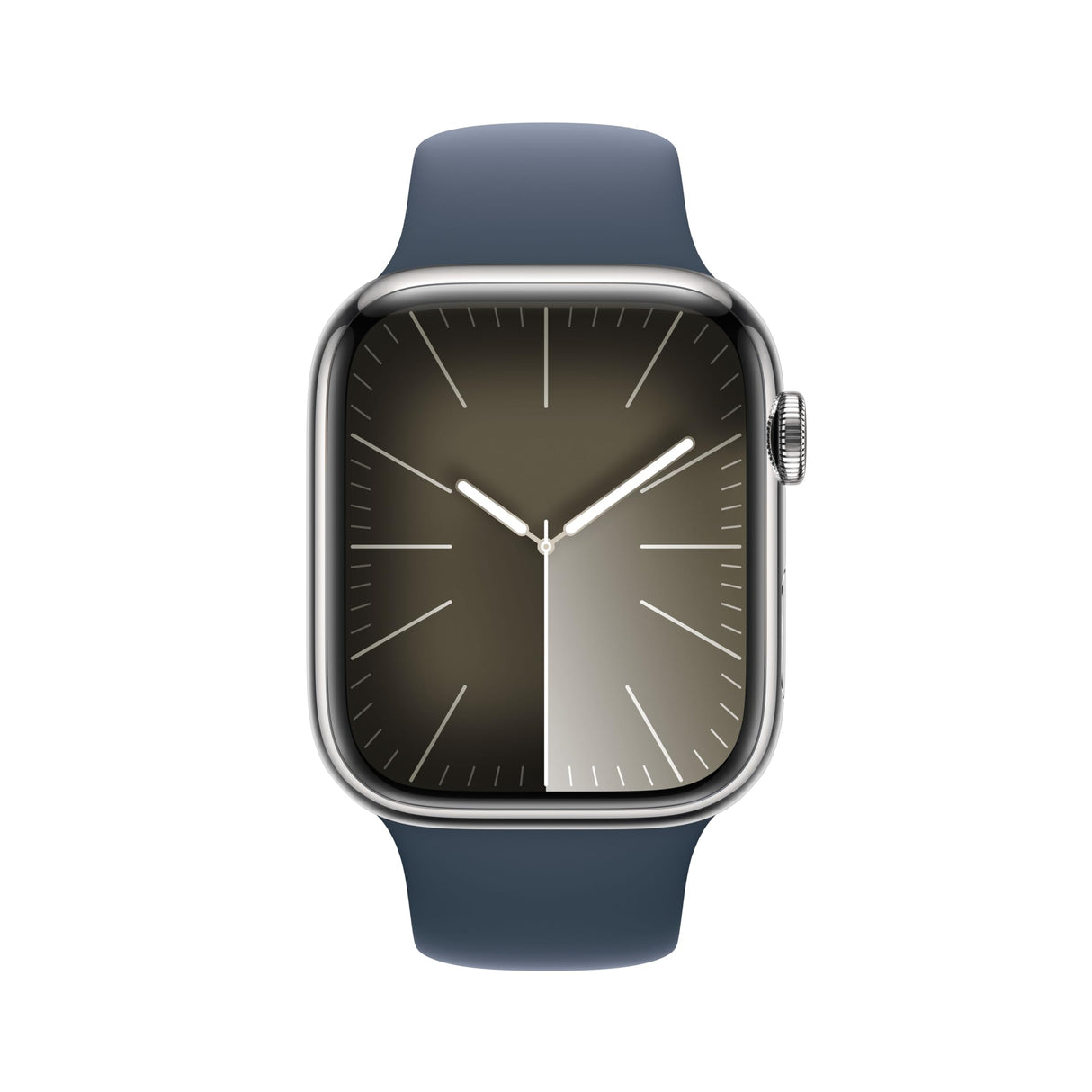 Apple Watch Series 9 (GPS + Cellular) - Caja de Aluminio en Plata de 45 mm - Correa Deportiva Azul tempestad - Talla M/L